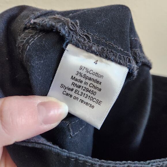 Brina & Em Low Rise Glitter Sparkly Tapered Leg Jeans Denim Navy Blue Size 4 - Picture 9 of 9